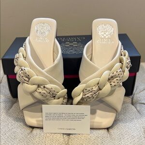 Vince Camuto Azori Slide Sandals - made of baby sheep leather